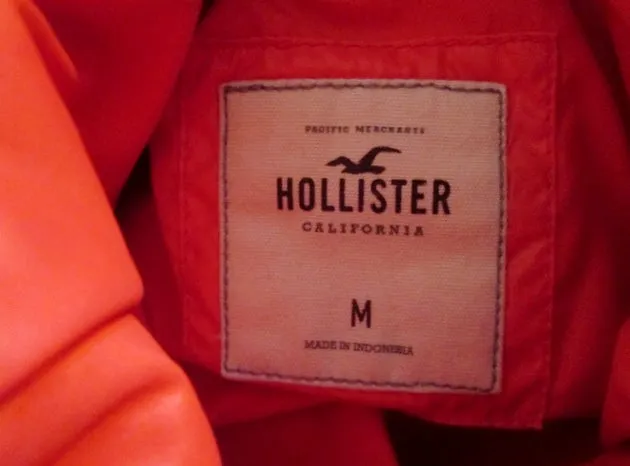 Womens HOLLISTER Snowboard Ski Jacket Coat Down Puffer M PINK NEON CALIFORNIA