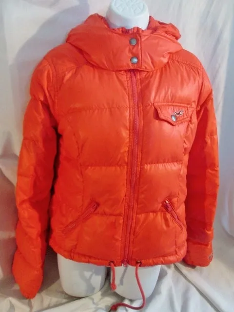 Womens HOLLISTER Snowboard Ski Jacket Coat Down Puffer M PINK NEON CALIFORNIA