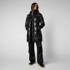 Women's Ines Hooded Puffer Coat in Black
